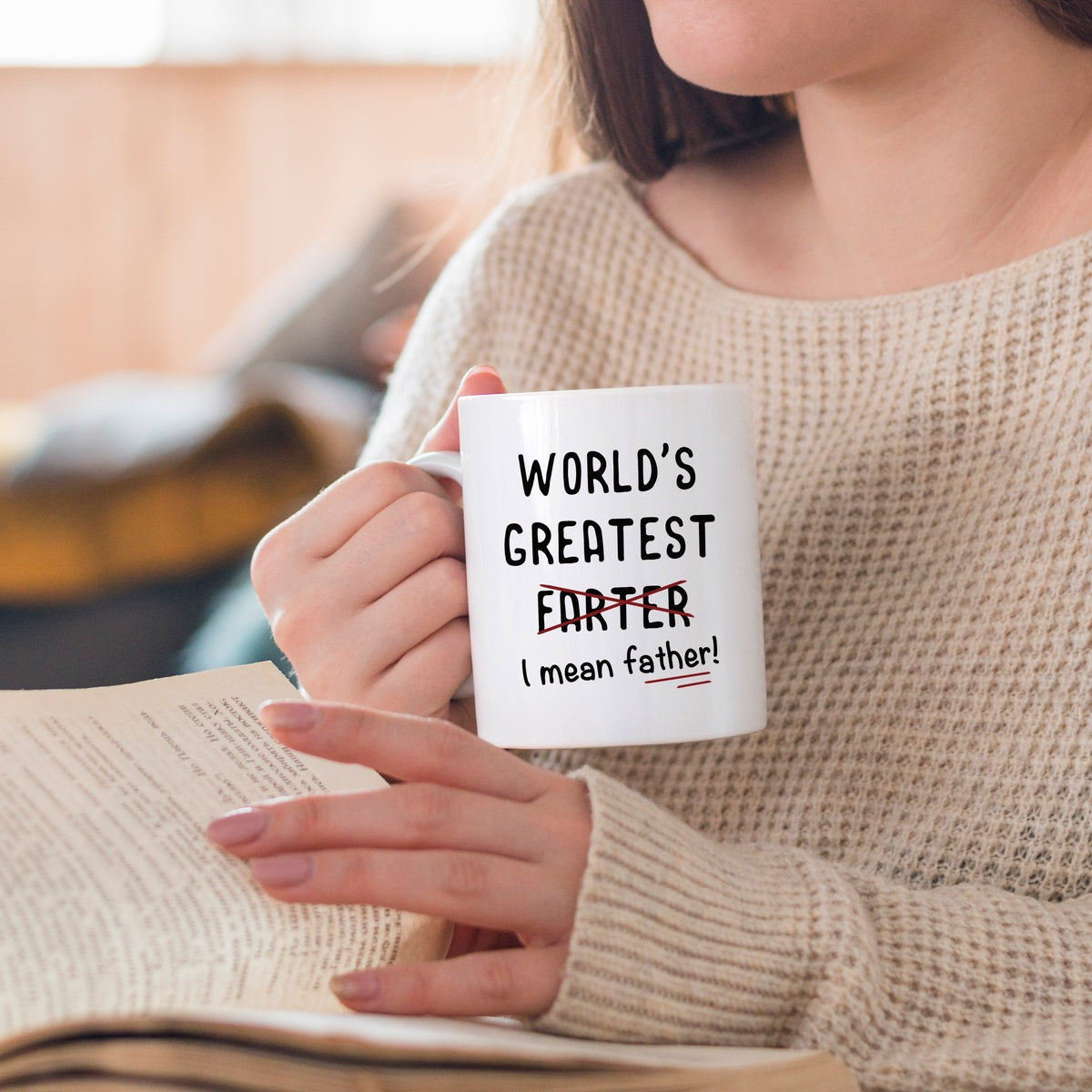 Funny Dad Coffee Mug - World's Greatest Farter I Mean Father Water Cups - Birthday Father's Day Gifts